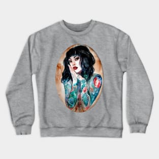 girl with tatoos Crewneck Sweatshirt